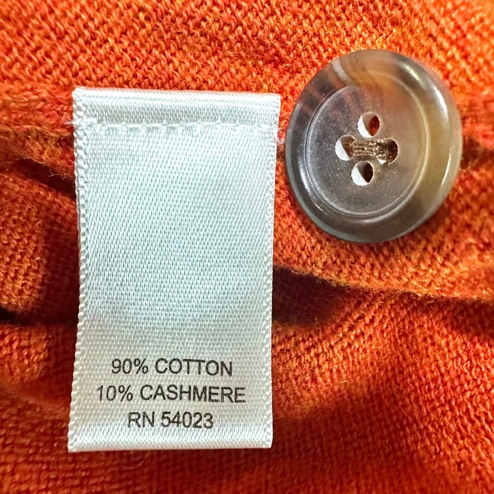 BANANA REPUBLIC Orange Cotton Cashmere Henley Button Pullover Sweater‎ Men's S